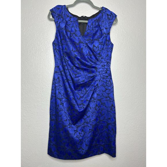 Adrianna Papell Dresses & Skirts - Adrianna Papell Blue Floral Cocktail Dress Wedding Formal Feminine Size 12P